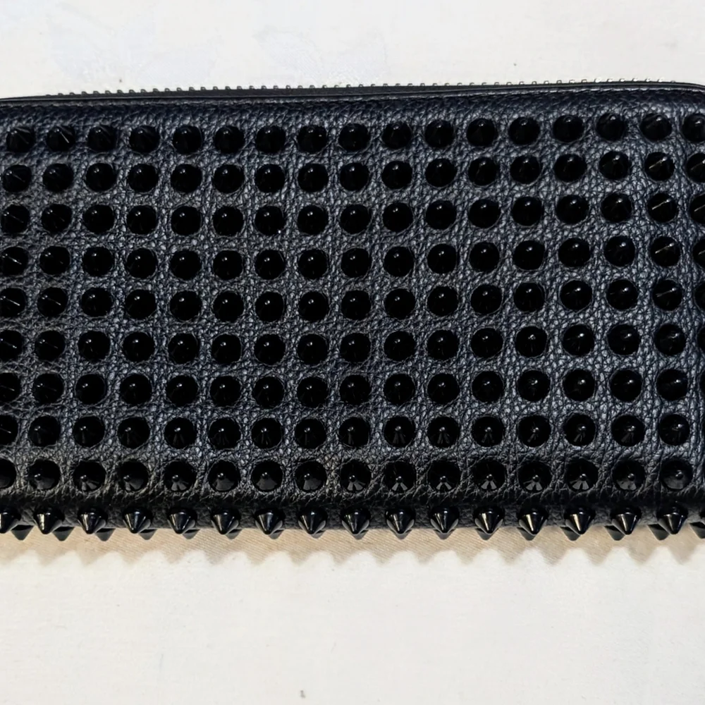 Christian Louboutin Black Spiked Leather Wallet Like New 🔥